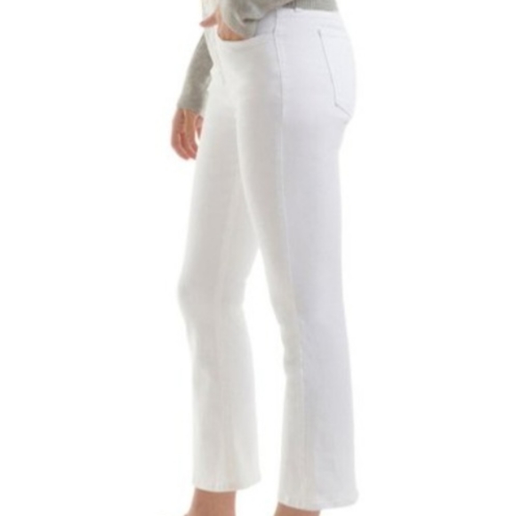 JEN7 by 7 For All Mankind White Denim Cropped Boot Jean Size 6 Kick Crop NEW NWT - Picture 1 of 13